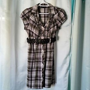 Plaid Belted Dress